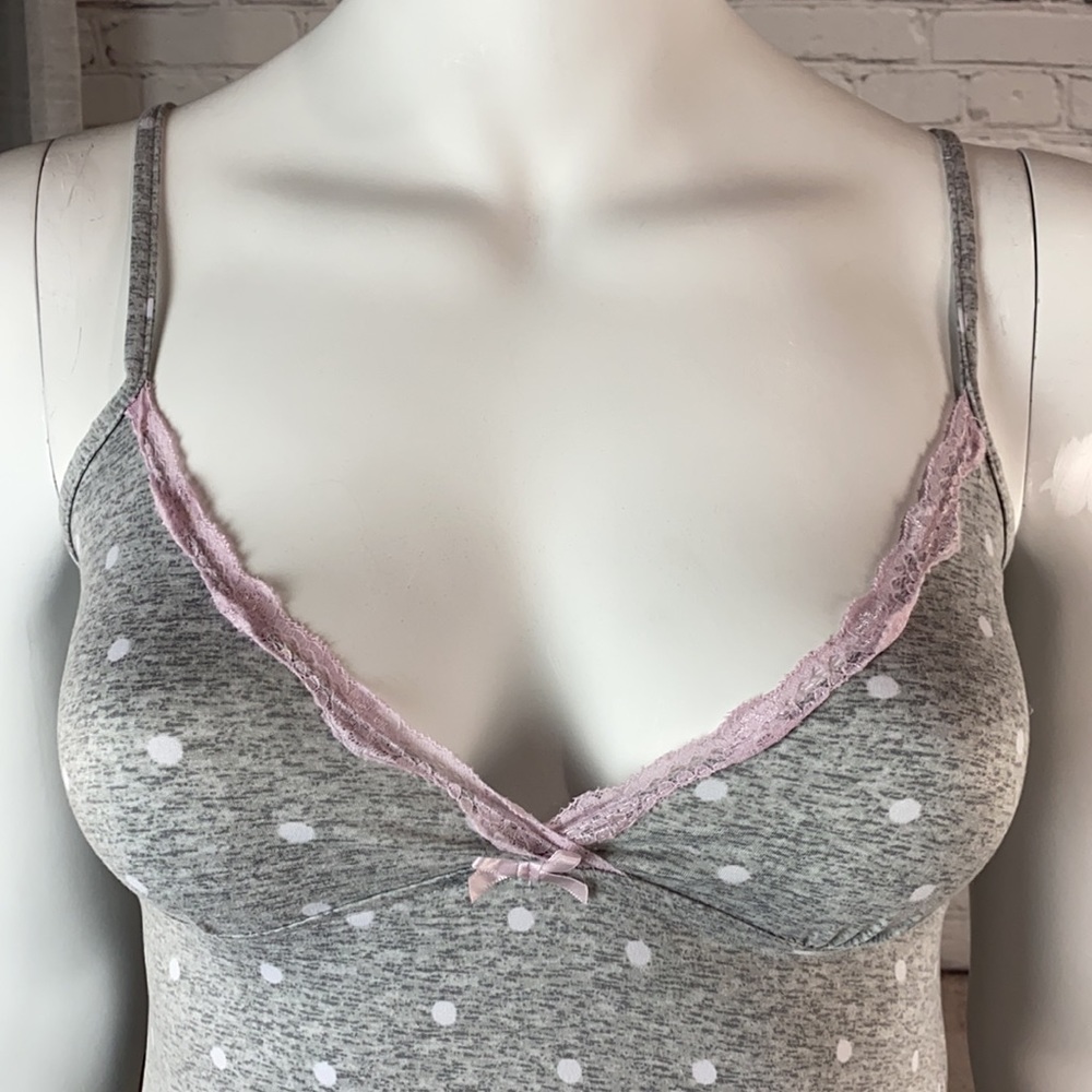 Laura Ashley Gray/White/Pink Sleepwear Size: Large - Picture 3 of 16